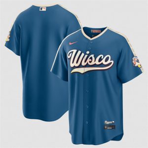 Milwaukee Brewers Blank Mineral Blue 2026 City Connect Stadium Stitched Stitched Jersey