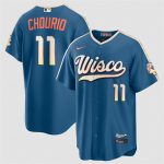 Milwaukee Brewers #11 Jackson Chourio Mineral Blue 2026 City Connect Stadium Stitched Stitched Jersey