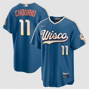 Milwaukee Brewers #11 Jackson Chourio Mineral Blue 2026 City Connect Stadium Stitched Stitched Jersey