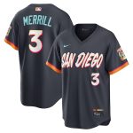 San Diego Padres #3 Jackson Merrill Obsidian 2026 City Connect Stadium Limited Stitched Jersey