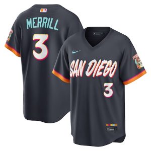 San Diego Padres #3 Jackson Merrill Obsidian 2026 City Connect Stadium Limited Stitched Jersey