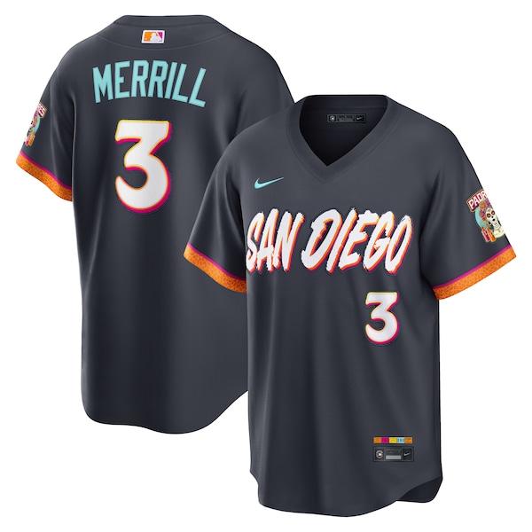 San Diego Padres #3 Jackson Merrill Obsidian 2026 City Connect Stadium Limited Stitched Jersey