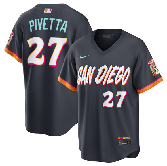 San Diego Padres #27 Nick Pivetta Obsidian 2026 City Connect Stadium Limited Stitched Jersey