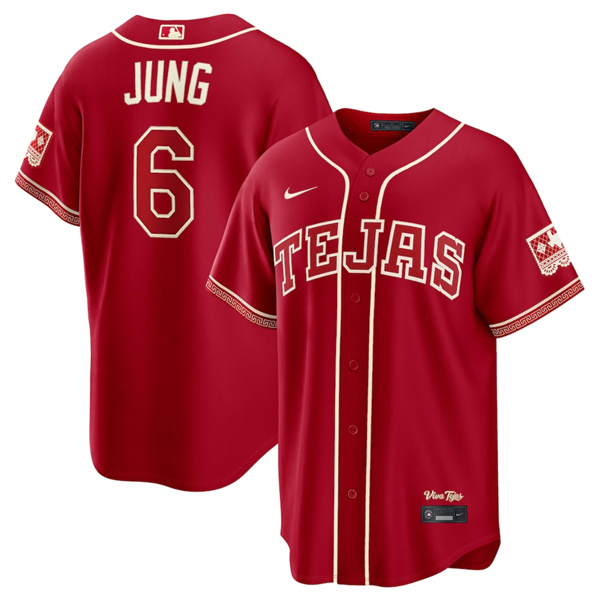 Texas Rangers #6 Josh Jung Red 2026 City Connect Stadium Stitched Jersey