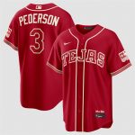 Texas Rangers #3 Joc Pederson Red 2026 City Connect Stadium Stitched Jersey