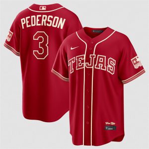 Texas Rangers #3 Joc Pederson Red 2026 City Connect Stadium Stitched Jersey