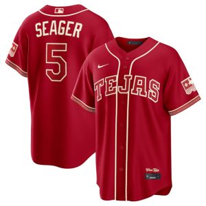 Texas Rangers #5 Corey Seager Red 2026 City Connect Stadium Stitched Jersey