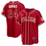 Texas Rangers #24 Brandon Nimmo Red 2026 City Connect Stadium Stitched Jersey