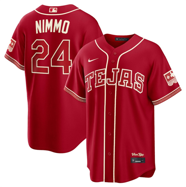 Texas Rangers #24 Brandon Nimmo Red 2026 City Connect Stadium Stitched Jersey