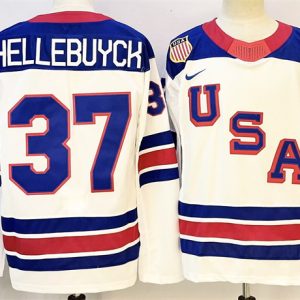 USA #37 Connor Hellebuyck White 2025-2026 Stitched Jersey