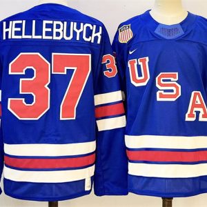 USA #37 Connor Hellebuyck Royal 2025-2026 Stitched Jersey
