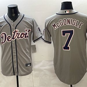 Detroit Tigers #7 Kevin McGonigle Grey Cool Base Stitched Jersey