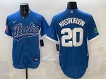 Italy #20 Miles Mastrobuoni Blue 2026 World Classic Home Stadium Stitched Jersey