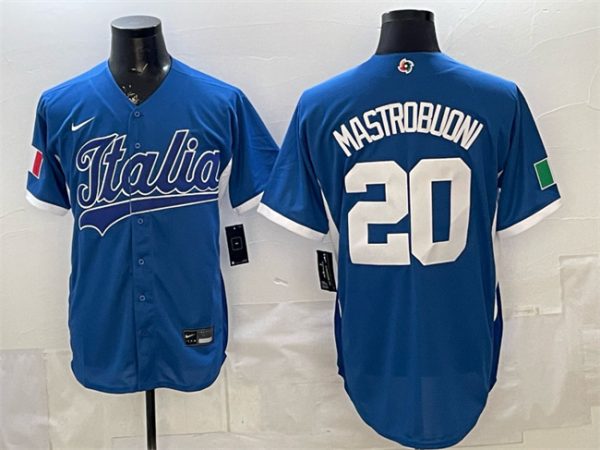 Italy #20 Miles Mastrobuoni Blue 2026 World Classic Home Stadium Stitched Jersey