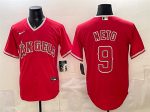 Los Angeles Angels #9 Zach Neto Red Stitched Jersey