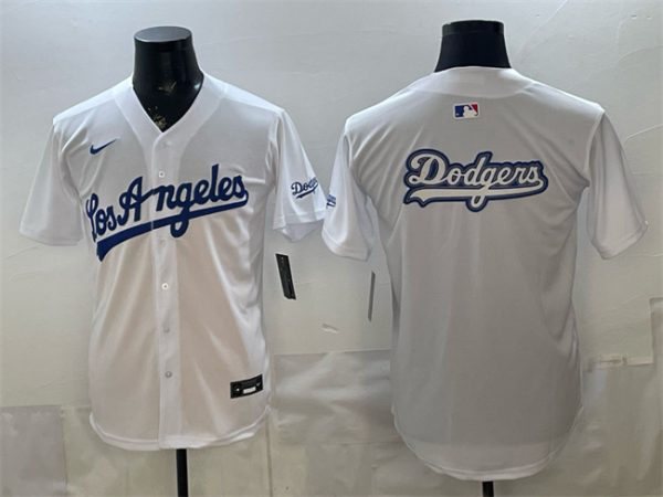 Los Angeles Dodgers Team Big Logo White Alternate Stadium Stitched Jersey