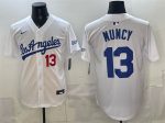 Los Angeles Dodgers #13 Max Muncy White Alternate Stadium Stitched Jersey