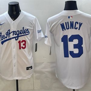 Los Angeles Dodgers #13 Max Muncy White Alternate Stadium Stitched Jersey