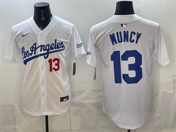 Los Angeles Dodgers #13 Max Muncy White Alternate Stadium Stitched Jersey