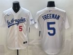 Los Angeles Dodgers #5 Freddie Freeman White Alternate Stadium Stitched Jersey