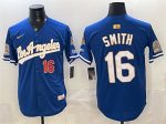 Los Angeles Dodgers #16 Will Smith Royal 2026 Gold Collection 9x B2B Champs Patch Stitched Jersey