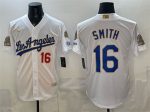 Los Angeles Dodgers #16 Will Smith White 2026 Gold Collection 9x B2B Champs Patch Stitched Jersey
