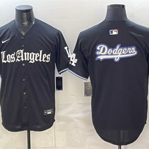 Los Angeles Dodgers Team Big Logo Black 'Gothic Edition' Vapor Premier Limited Stitched Jersey
