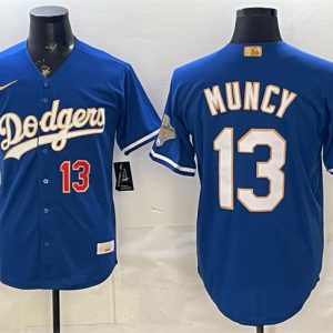 Los Angeles Dodgers #13 Max Muncy Royal 2026 Alternate Gold Collection Stadium Stitched Jersey