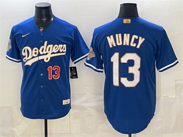 Los Angeles Dodgers #13 Max Muncy Royal 2026 Alternate Gold Collection Stadium Stitched Jersey