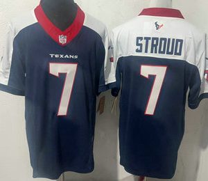 Houston Texans #7 CJ Stroud Navy Blue Limited Thanksgiving Fashion FUSE Jersey
