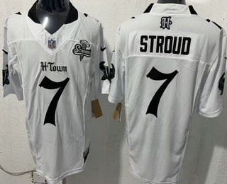 Houston Texans #7 CJ Stroud Limited White Screwstan FUSE Vapor Jersey