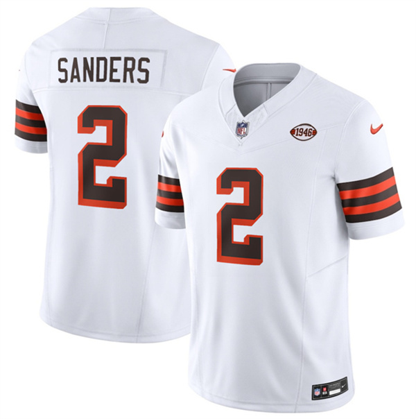 Cleveland Browns #2 Shedeur Sanders White 2026 1946 Collection F.U.S.E. Vapor Limited Stitched Jersey