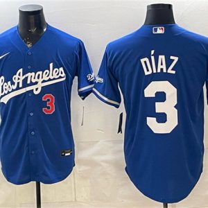Los Angeles Dodgers #3 Edwin D¨ªaz Royal Alternate Stadium Stitched Jersey
