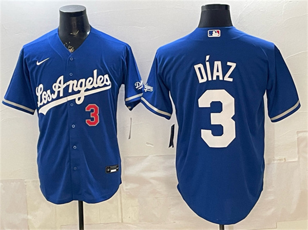 Los Angeles Dodgers #3 Edwin D¨ªaz Royal Alternate Stadium Stitched Jersey
