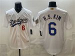 Los Angeles Dodgers #6 H.S.Kim White 2026 Gold Collection Stadium Stitched Jersey