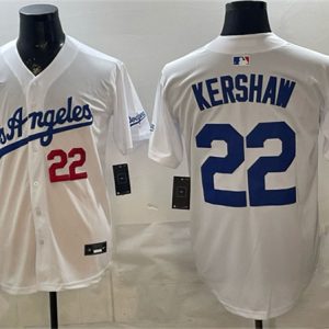Los Angeles Dodgers #22 Clayton Kershaw White Alternate Stadium Stitched Jersey