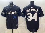 Los Angeles Dodgers #34 Fernando Valenzuela Black 2025 World Series Champions Patch 'Gothic Edition' Vapor Premier Limited Stitched Jersey
