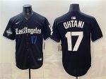 Los Angeles Dodgers #17 Shohei Ohtani Black 2025 World Series Champions Patch 'Gothic Edition' Vapor Premier Limited Stitched Jersey