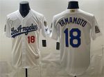 Los Angeles Dodgers #18 Yoshinobu Yamamoto White 2026 Gold Collection 9x B2B Champs Patch Stitched Jersey