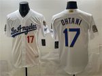 Los Angeles Dodgers #17 Shohei Ohtani White 2026 Gold Collection 9x B2B Champs Patch Stitched Jersey