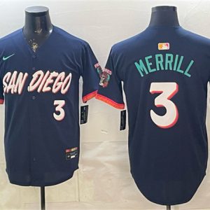 San Diego Padres #3 Jackson Merrill Obsidian 2026 City Connect Limited Stitched Jersey