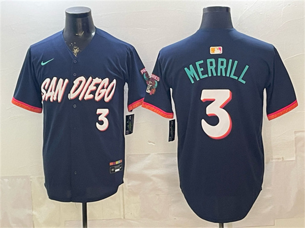 San Diego Padres #3 Jackson Merrill Obsidian 2026 City Connect Limited Stitched Jersey
