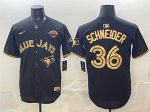 Toronto Blue Jays #36 Davis Schneider Black Gold 2025 American League Champions Limited Stitched Jersey