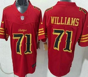 San Francisco 49ers #71 Trent Williams Limited Red Rivalries FUSE Vapor Jersey