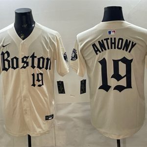 Boston Red Sox #19 Roman Anthony Cream Gothic Vapor Limited Stitched Jersey