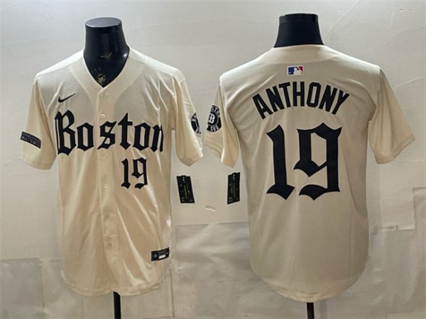Boston Red Sox #19 Roman Anthony Cream Gothic Vapor Limited Stitched Jersey