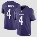 Baltimore Ravens #4 Zay Flowers Purple 2026 F.U.S.E Vapor Stitched Limited Jersey