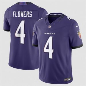 Baltimore Ravens #4 Zay Flowers Purple 2026 F.U.S.E Vapor Stitched Limited Jersey
