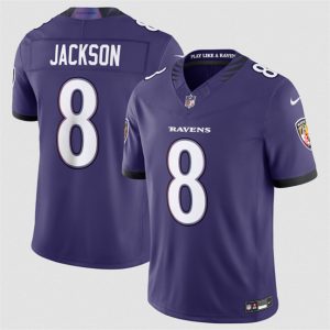 Baltimore Ravens #8 Lamar Jackson Purple 2026 F.U.S.E Vapor Stitched Limited Jersey