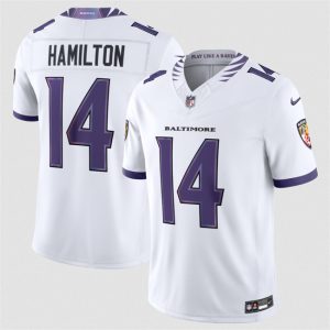 Baltimore Ravens #14 Kyle Hamilton White 2026 F.U.S.E. Stitched Vapor Limited Jersey